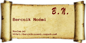 Bercsik Noémi névjegykártya